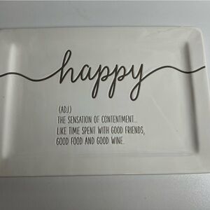 Dolomite Rectangular Platter with Black Logo